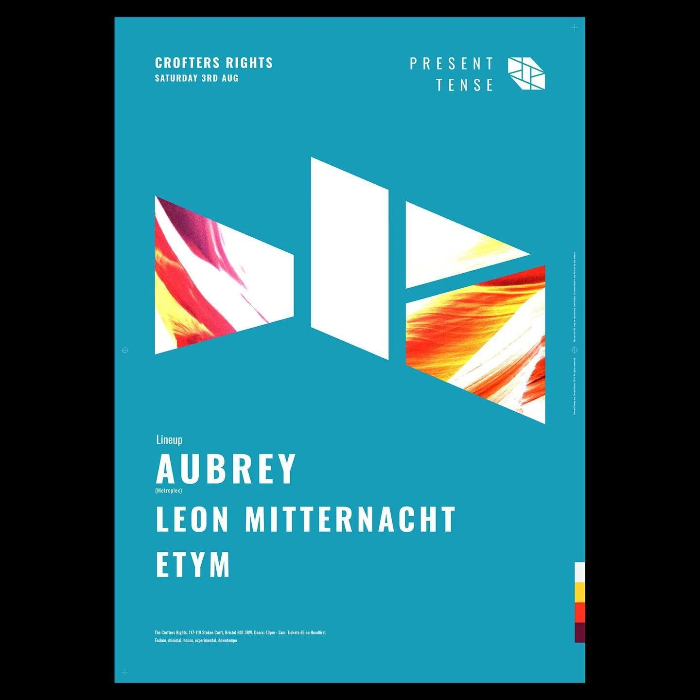 2nd series artwork for @presenttensebristol for their event at Ctorfters Rights ft. Aubrey &amp; support
.
.
.

#technoposter #electronicmusic #undergroundmusic #musicposter #graphicdesign #typeposter #poster #posterdesigns #visualgraphic #graphicart
