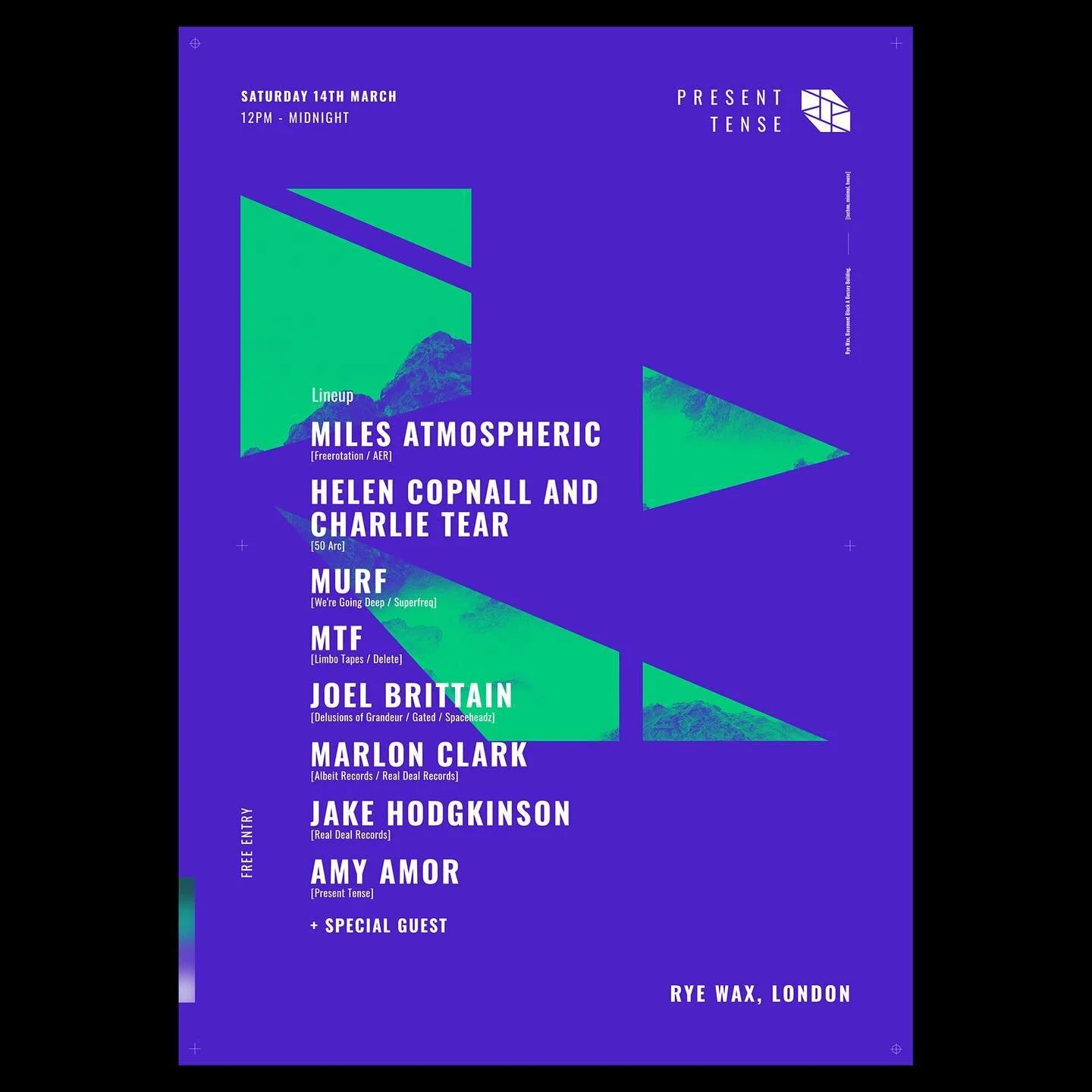 Final one of these Present Tense designs to put up. One of their last events and with a tasty lineup too!
.
.
.
#graphicdesign #poster #posterdesigns #visualgraphic #graphicart #graphicdesigner #eyeondesign #designer #design #print  #posterdesigncomm