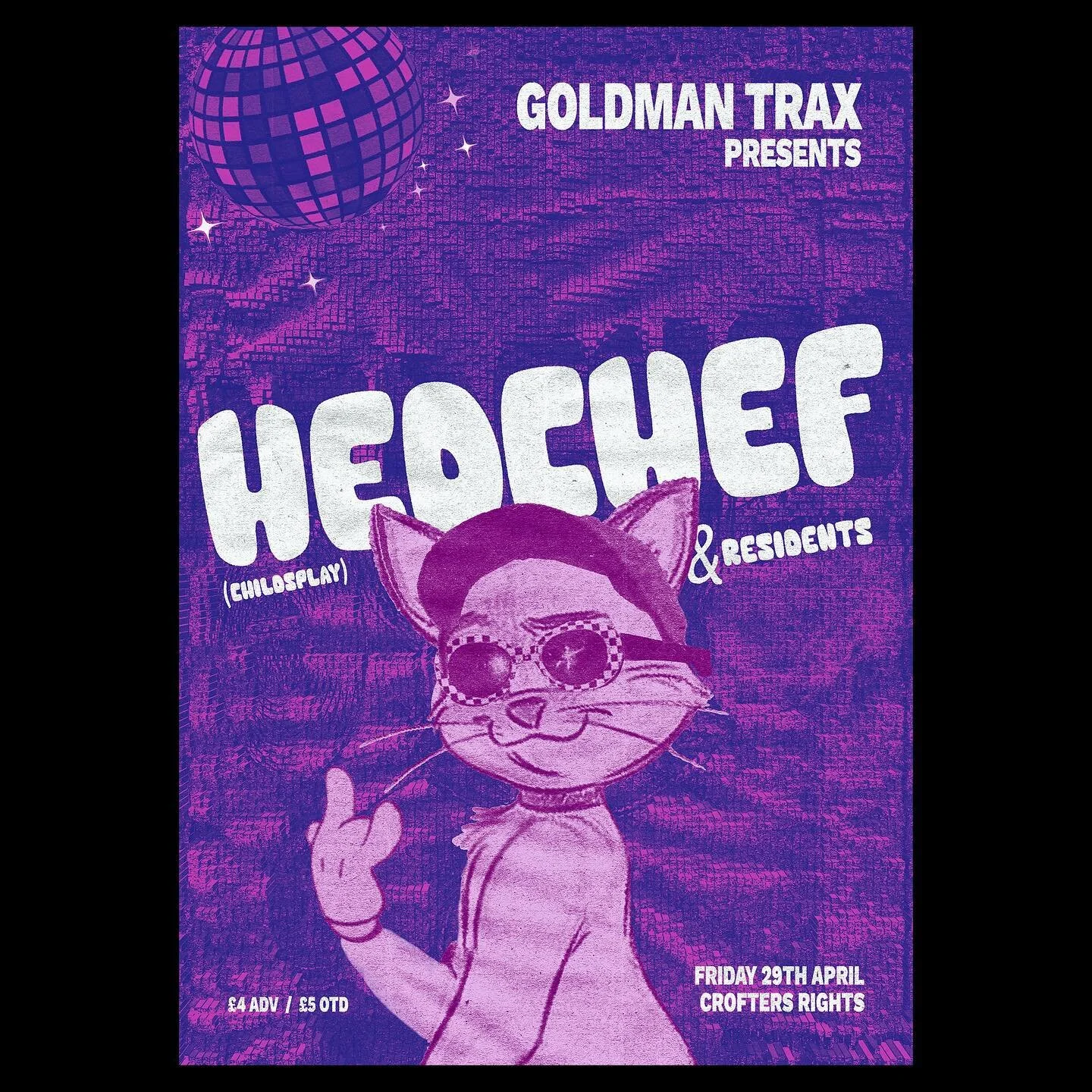 Latest commission for some good old friends @goldmantrax in Bristol. They brought @hedchef303 to The Crofters Rights for a knees up recently and I got to work on this cheeky one 😈
.
.
.

#posterdesigncommunity #graphicindex #icographica #archivesare