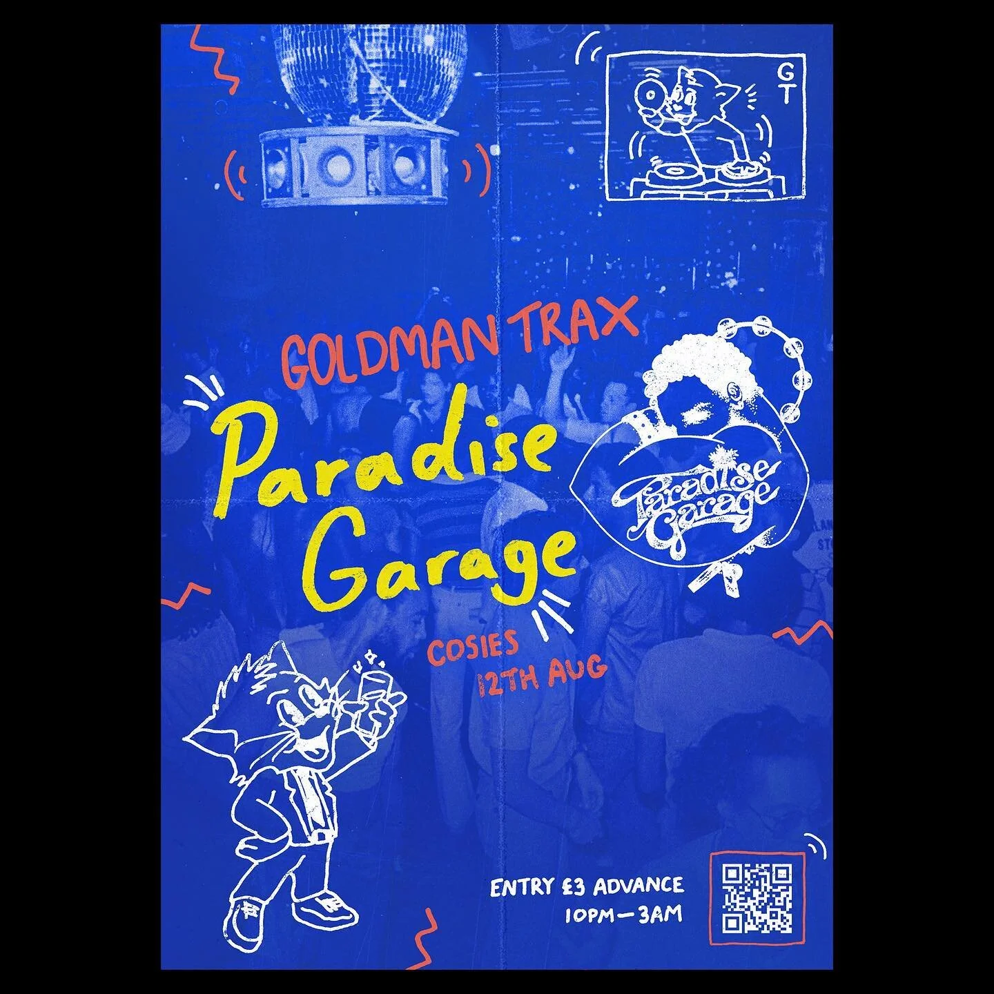 Artwork for @goldmantrax latest event. Happening this Friday! They wanted a design reminiscent of the glory days at paradise garage, so this artwork was inspired by Keith Haring&rsquo;s work of the era to give a nostalgic feeling.
.
.
.
 #designinspi