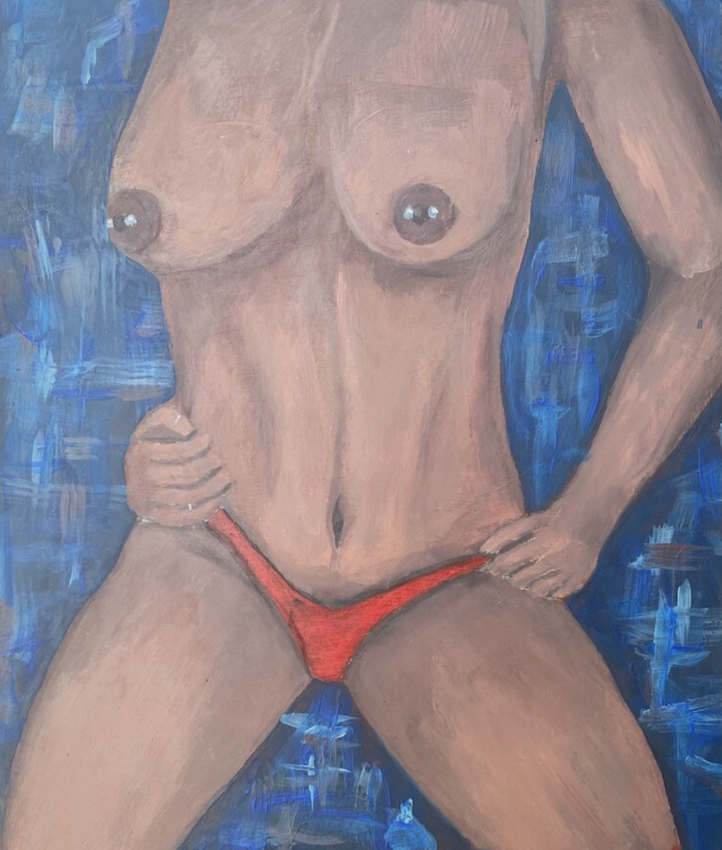 “sip” 2020, acrylic on board, 10”x 8”