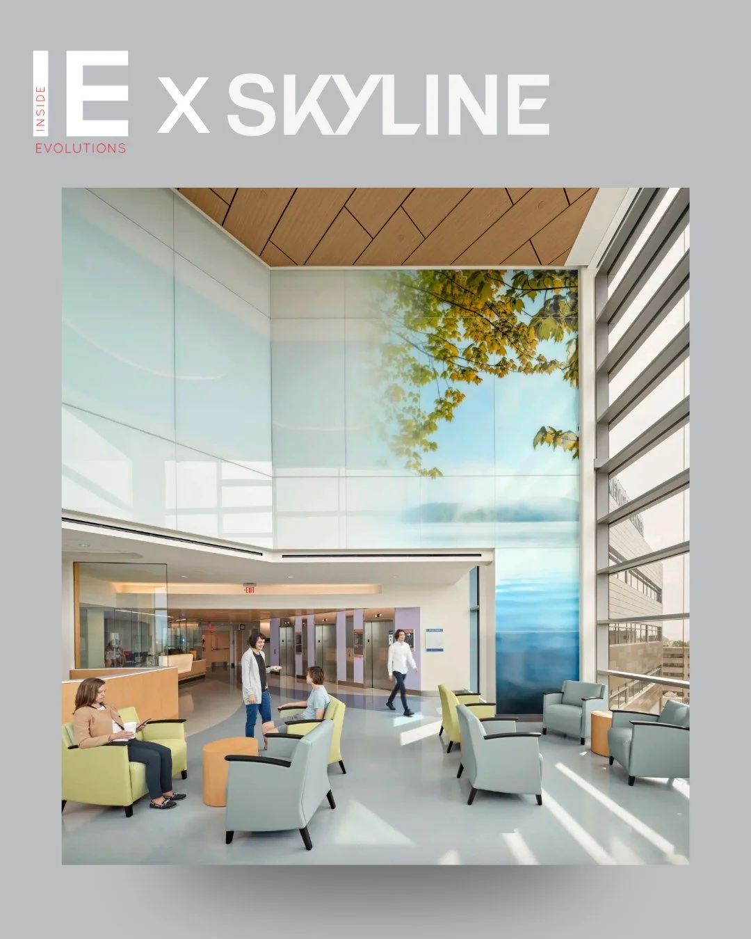Picture your next project. | @skylineglass produced custom digital artwork on back-painted glass for a prominent interior feature.