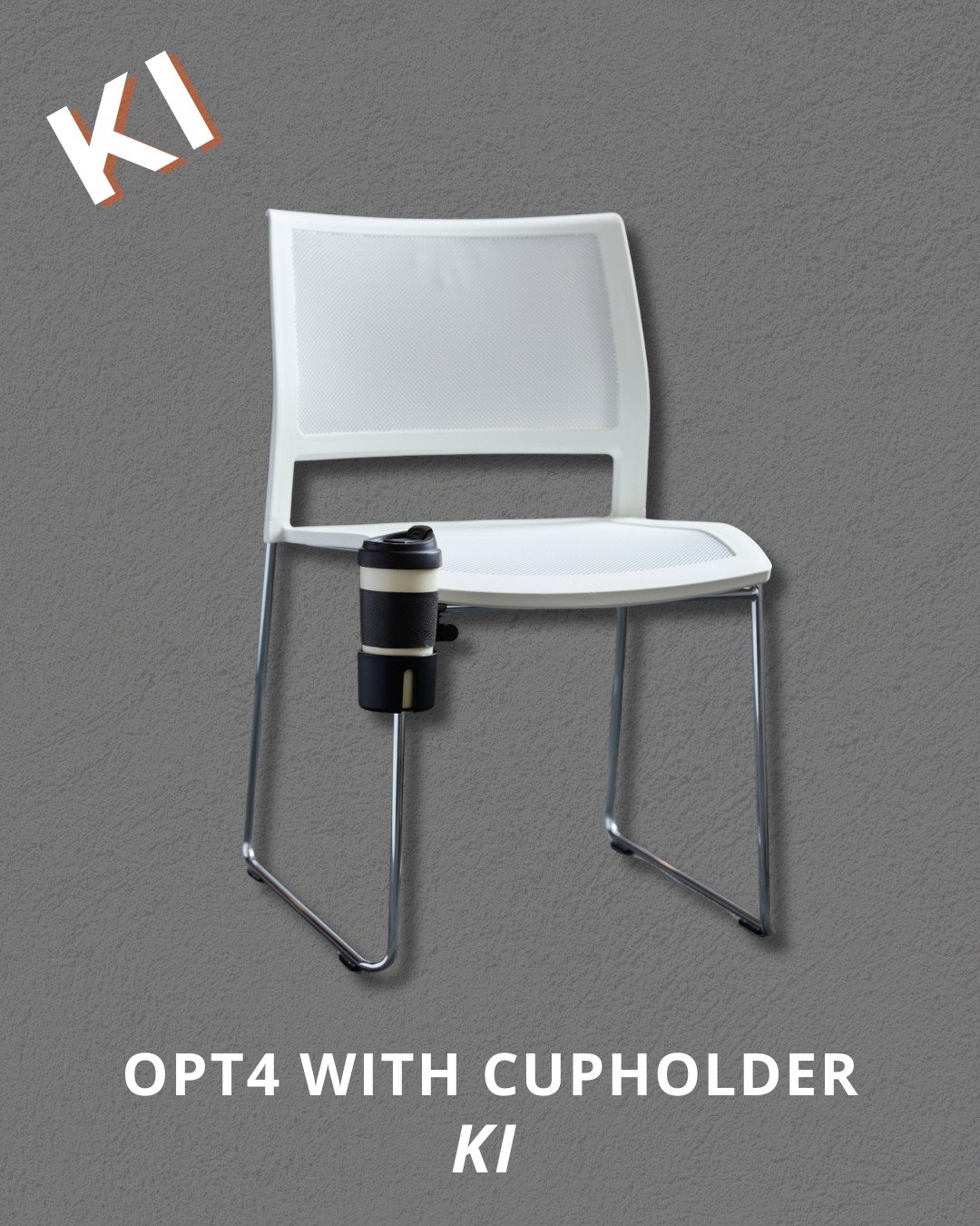 Because multitasking shouldn&rsquo;t stop when you take a seat. 😉 Opt4&reg; High-Density Stack Chair by @kifurniture comes with an optional cupholder so your drink gets a place to sit too!