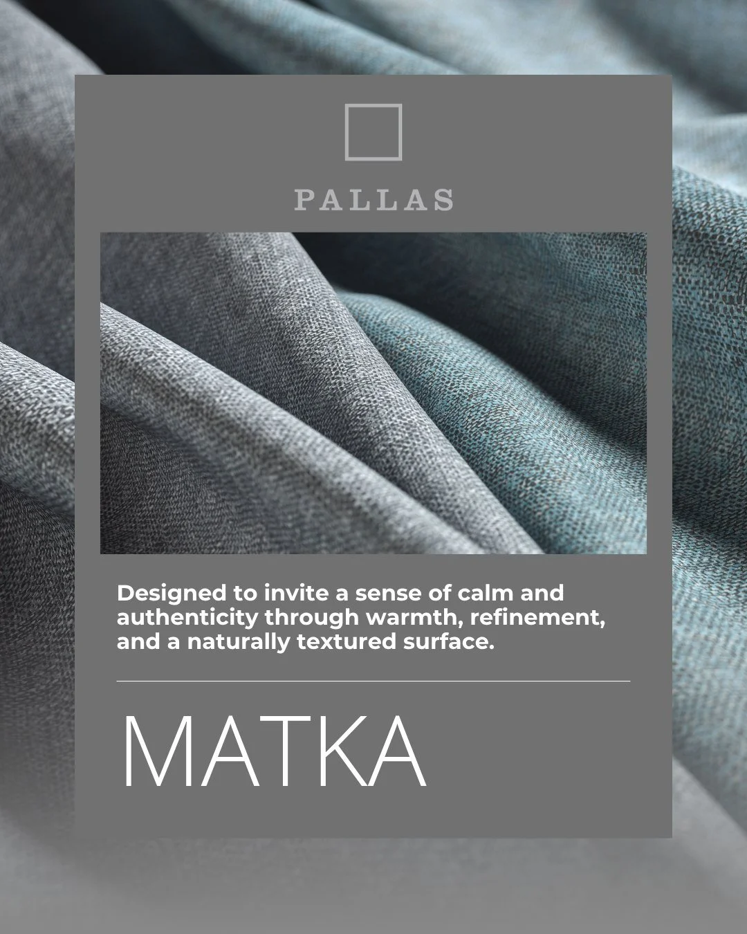 Essential, new &amp; good to meet you. 

Drawing from the beauty of handwoven silk, Matka showcases gentle variations and rich tonal layers that echo the authenticity and artistry of handcrafted textiles. @pallastextiles.