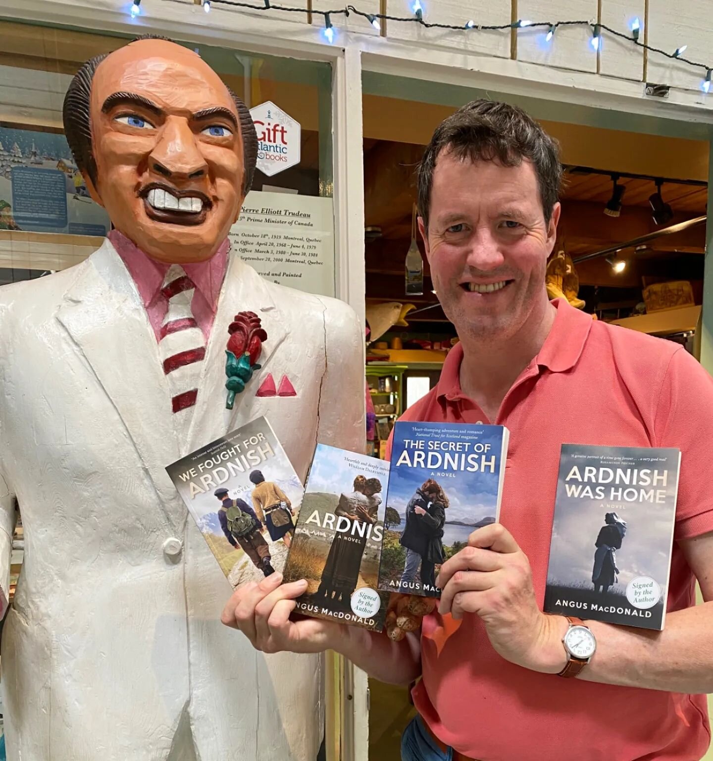 Author Angus MacDonald came by our Historic Properties shop with signed copies of his Ardnish book series!