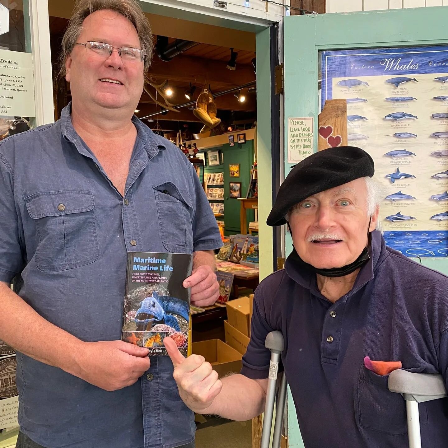 Dr. Chris Harvey-Clark visited the shop and brought several signed copies of his book &quot;Maritime Marine Life: Field Guide to Fishes, Invertebrates and Plants of the Northwest Atlantic&quot;. 

Here he is with an enthusiastic Michel!