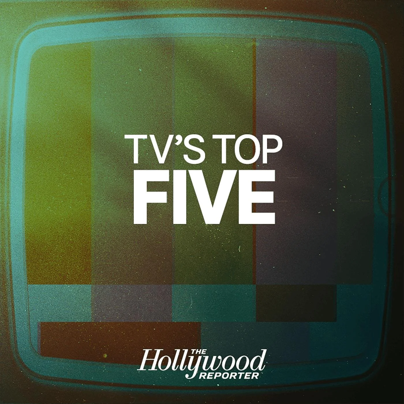 Vintage TV screen background with the text "TV'S TOP FIVE" in white and "The Hollywood Reporter" in smaller text at the bottom.