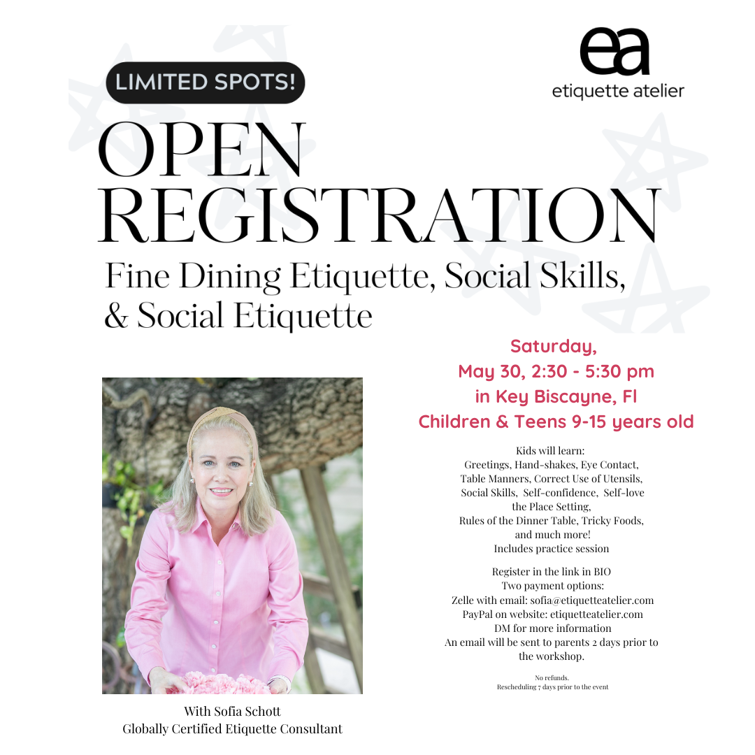Children & Teens Etiquette Workshop - kids ages 9-15 years old