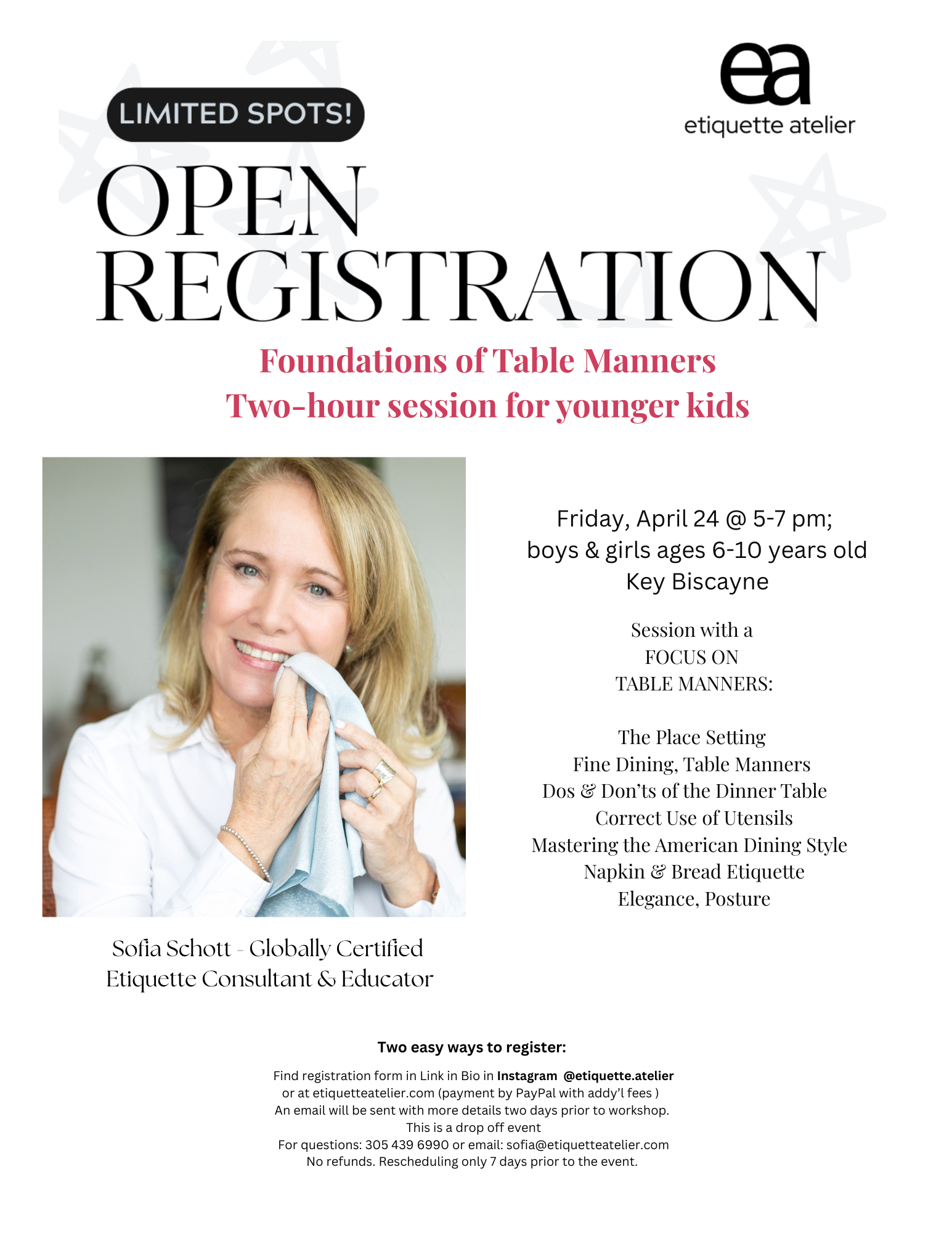 Foundations of Table Manners - for younger children ages 6-10 years old