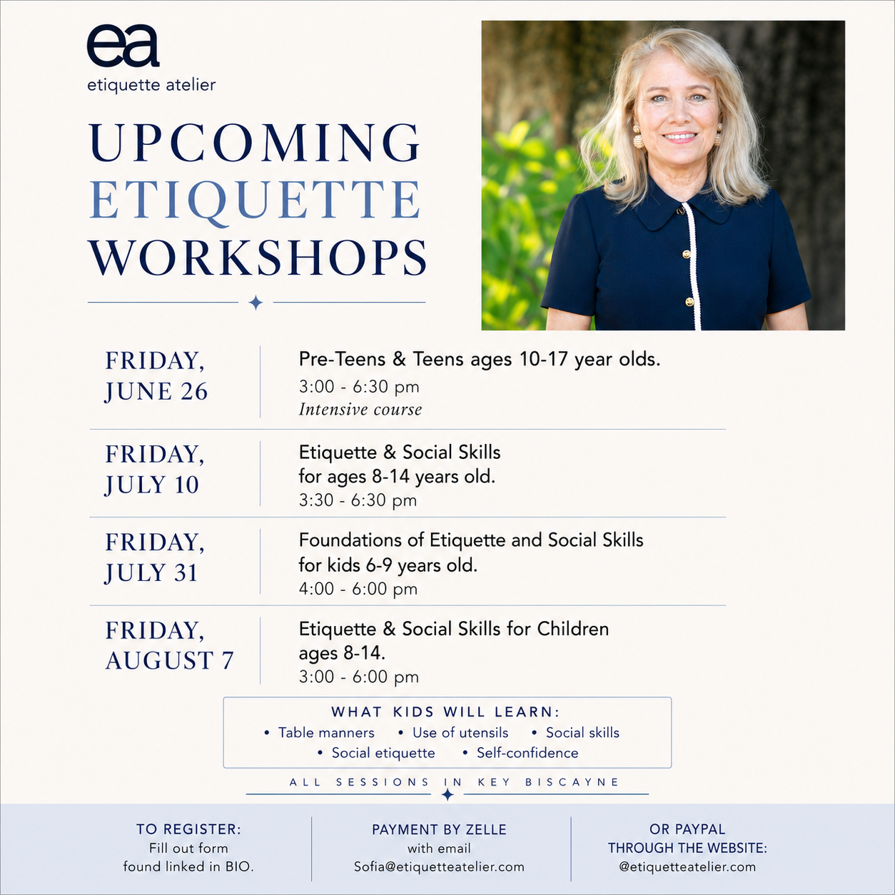 Children's Etiquette Workshop - various sessions - select date