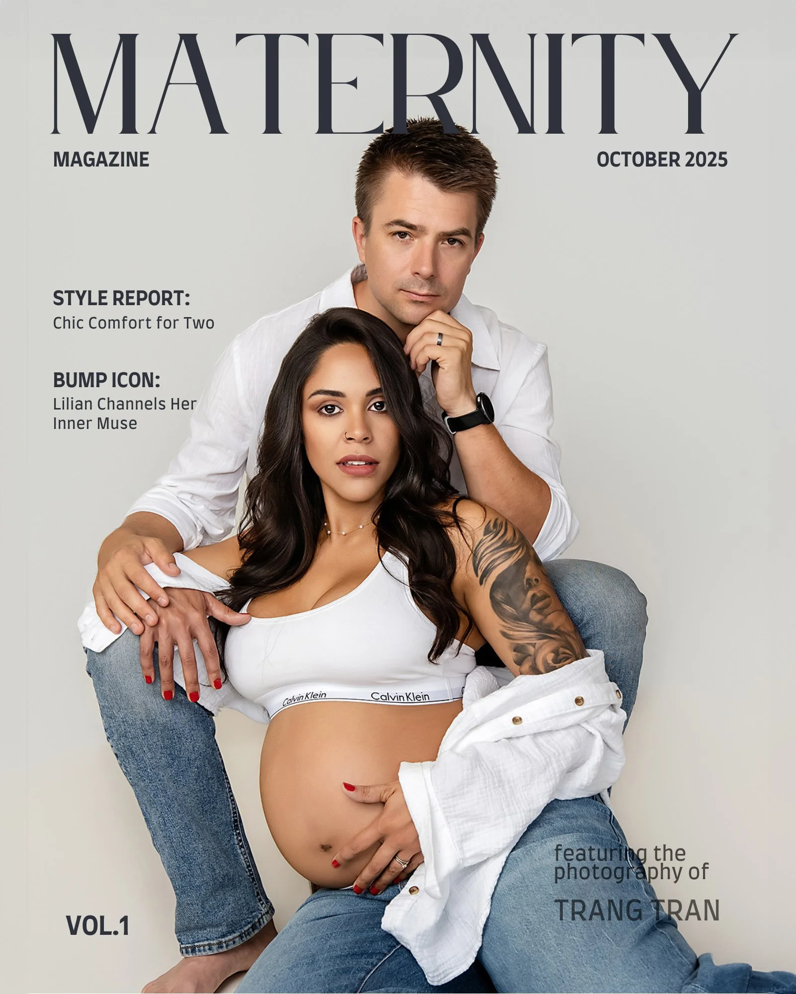 Not my usual flowing couture gowns&hellip; but when this beautiful mama saw my work, she trusted me to bring her vision to life in a sleek, editorial way. We created a modern editorial maternity cover and she completely owned it ✨ I cannot wait to sh
