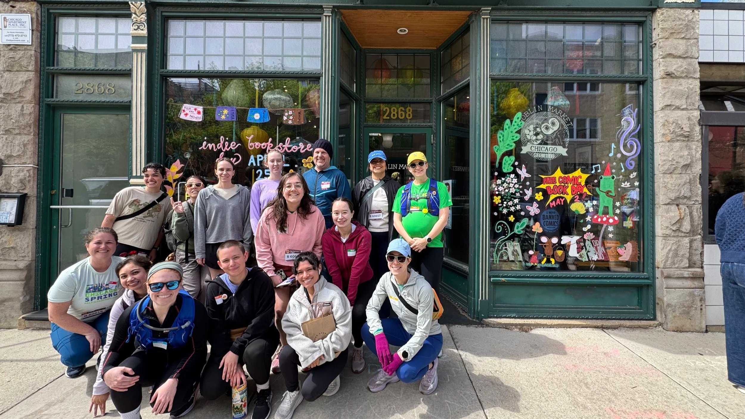 readers & runners in Lakeview in front of Goblin Market
