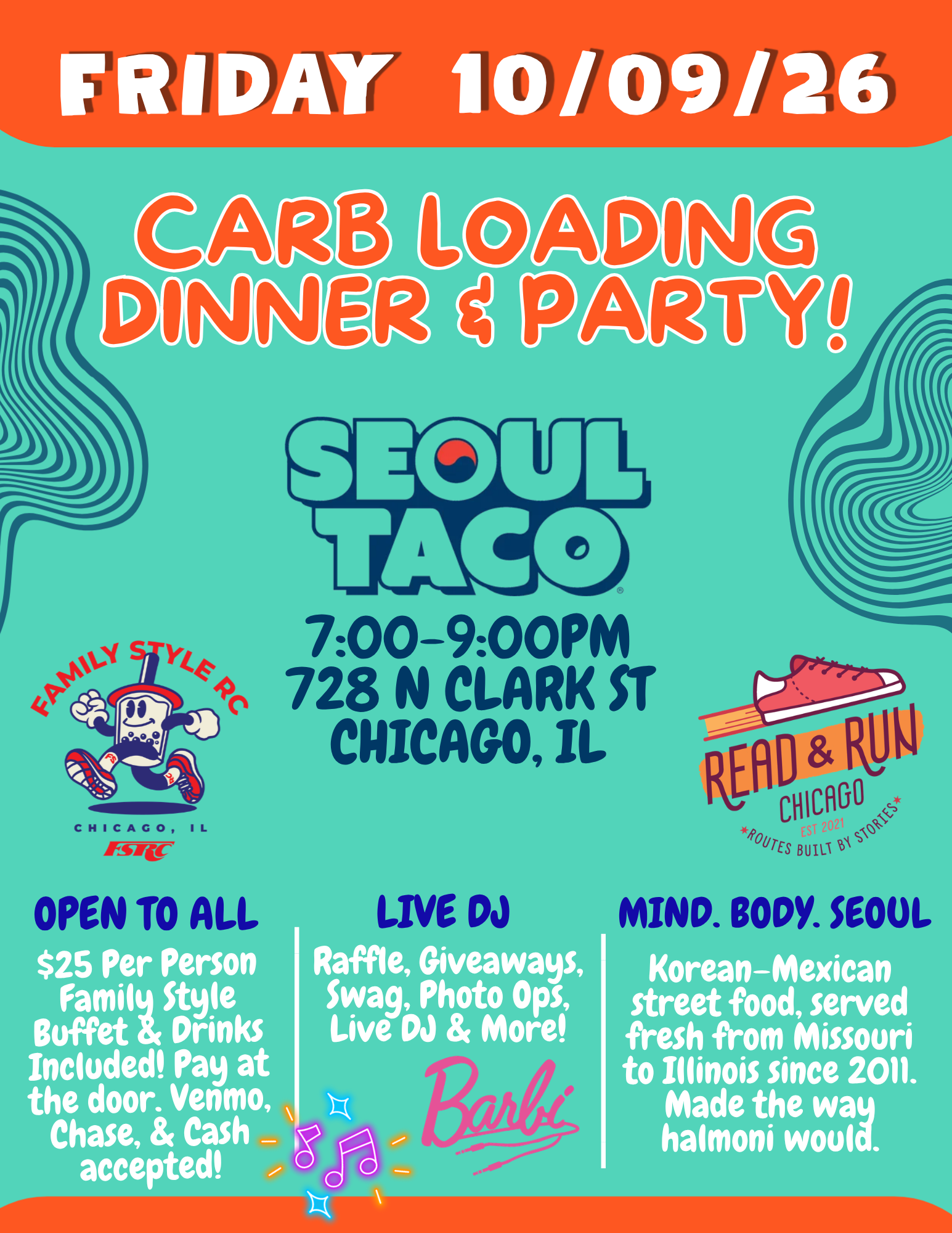 Graphic for carb loading night