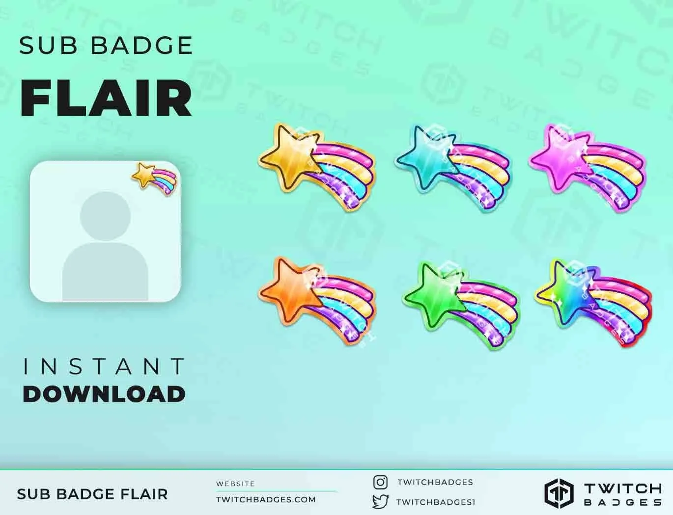 Flair rainbow Twitch sub badges