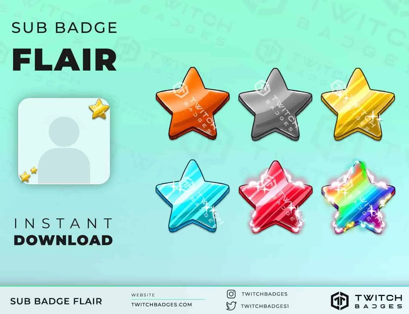 Flair stars Twitch sub badges