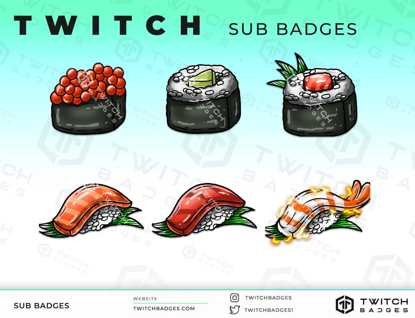Sushi Twitch sub badges