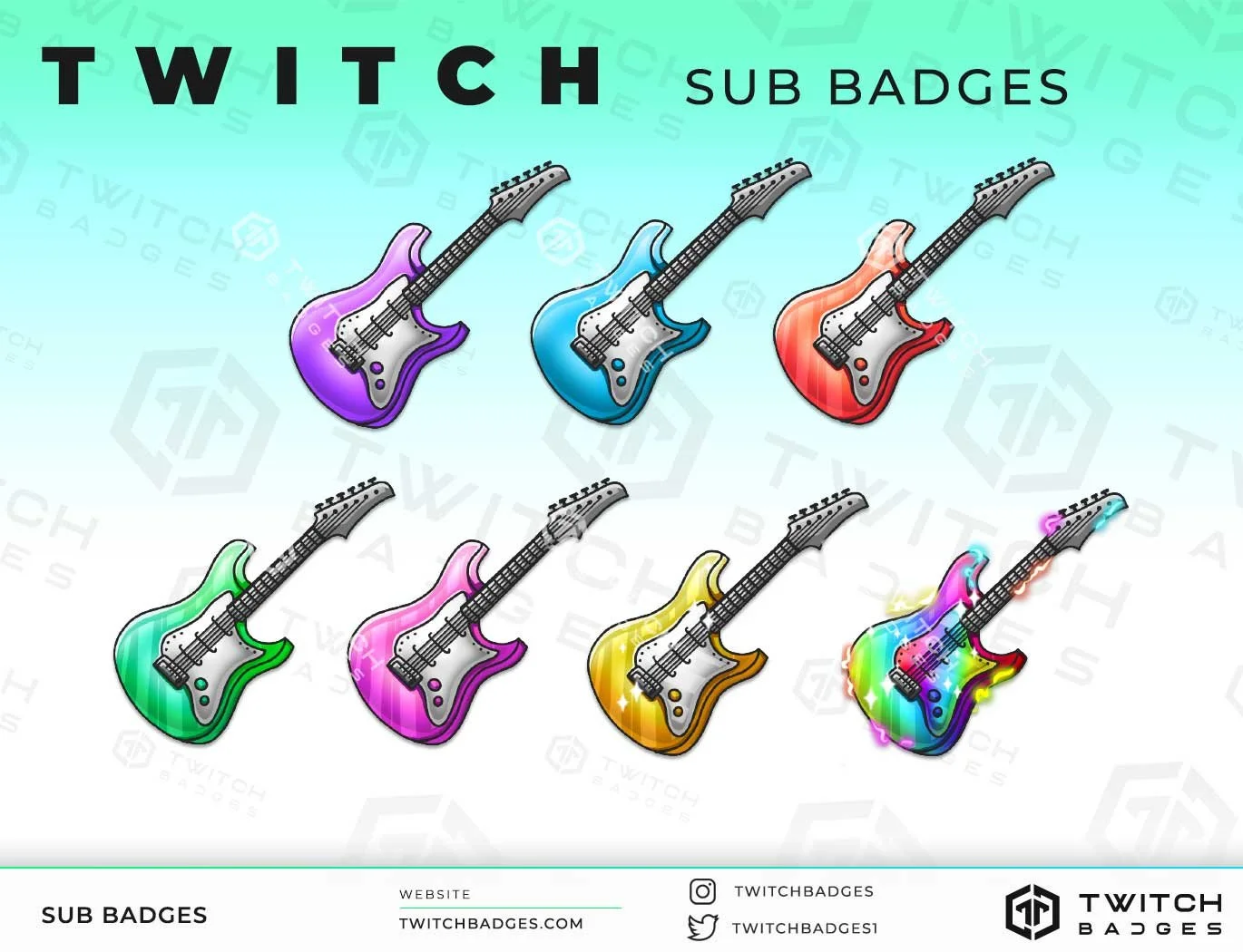 Guitar Twitch sub badges
