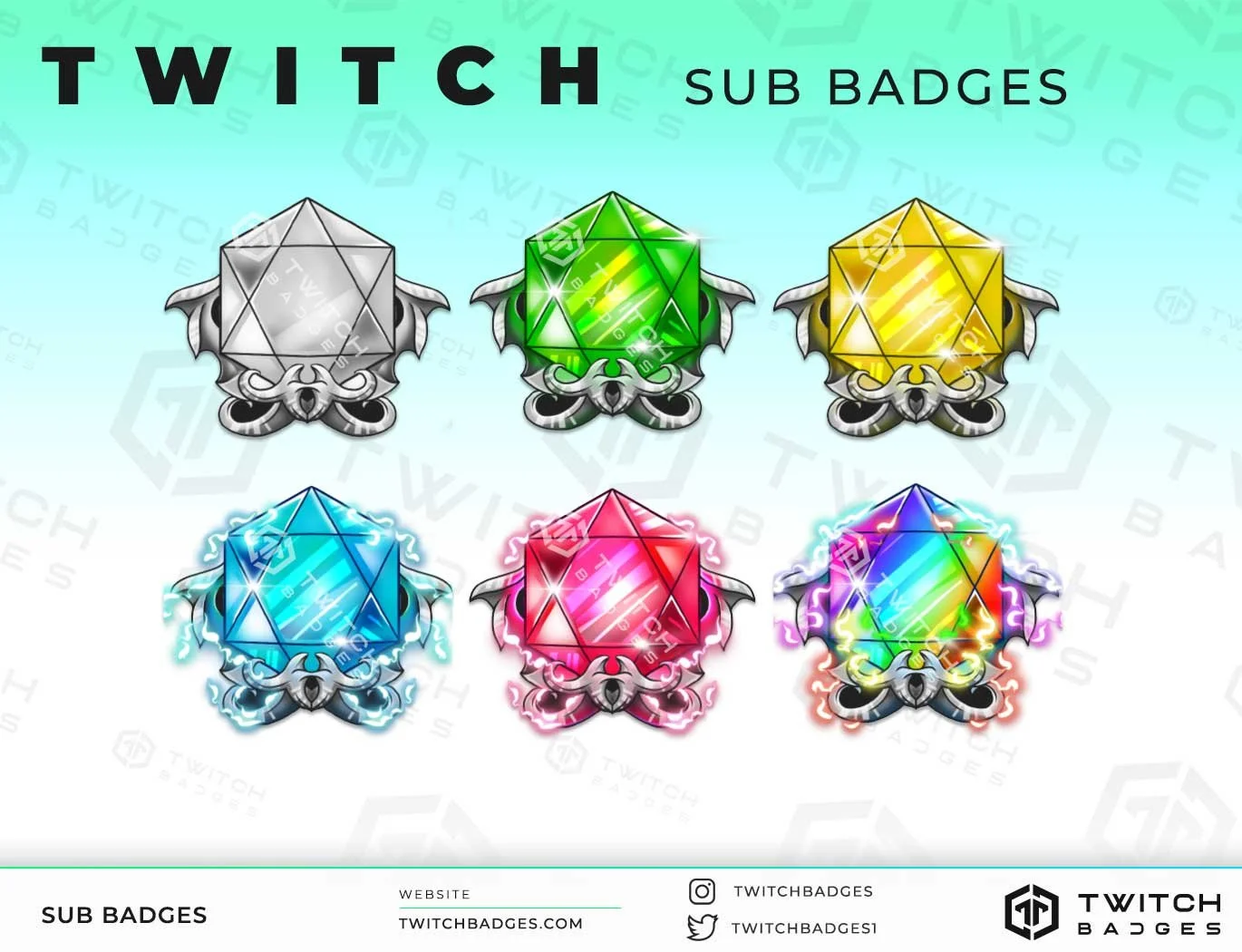 Fantasy gemstones  Twitch sub badges
