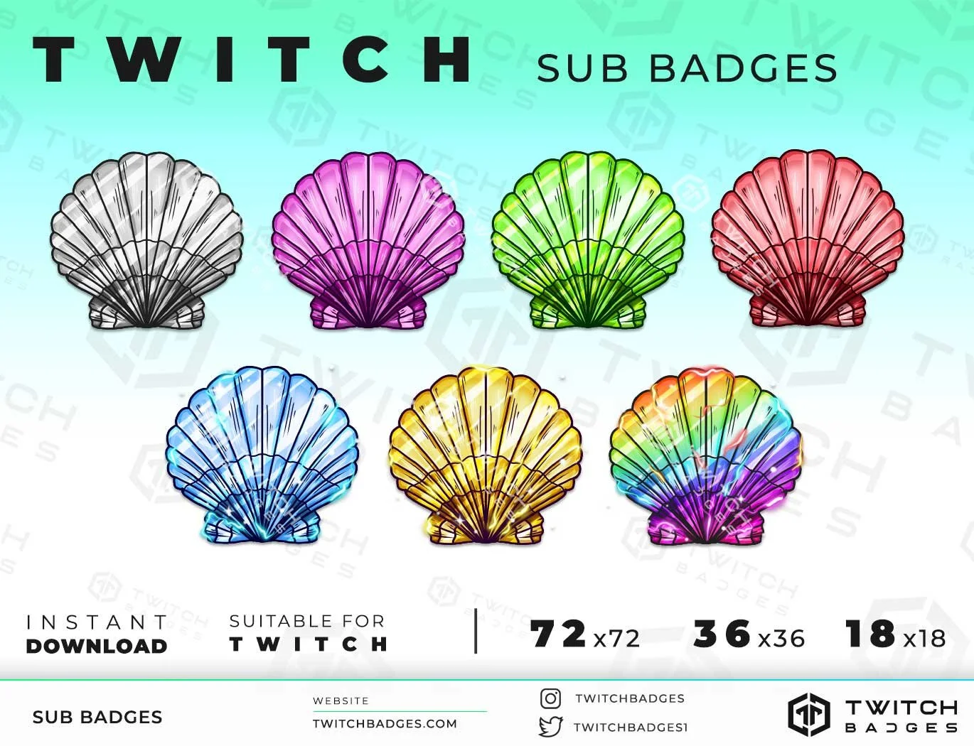 Sea Shell Twitch sub badges