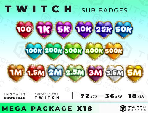 Strawberry Twitch Badges Twitch Sub Badges (Instant Download) 