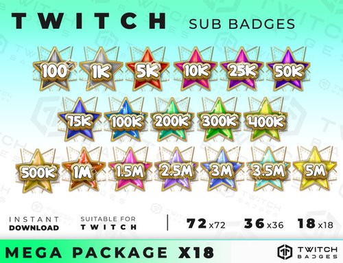 Fortnite Twitch Subscriber Badges - Loot Drop Graphics