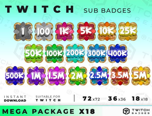 Feather Twitch Badges - Gaming Visuals