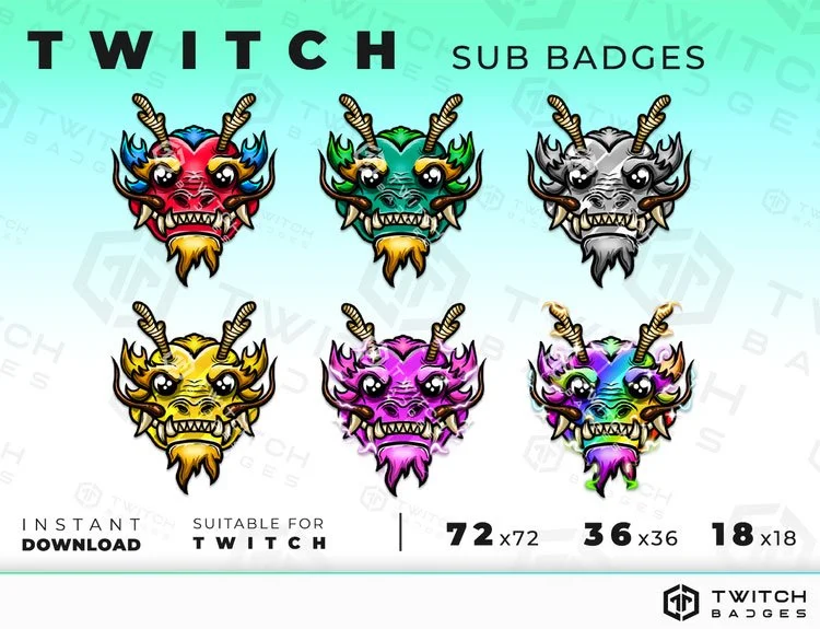 Chinese dragon Twitch sub badges