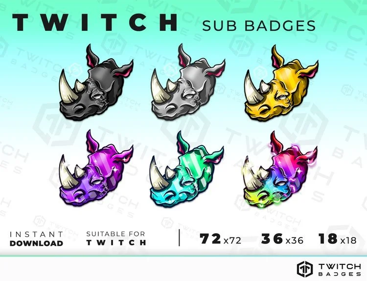 Rhino Twitch sub badges