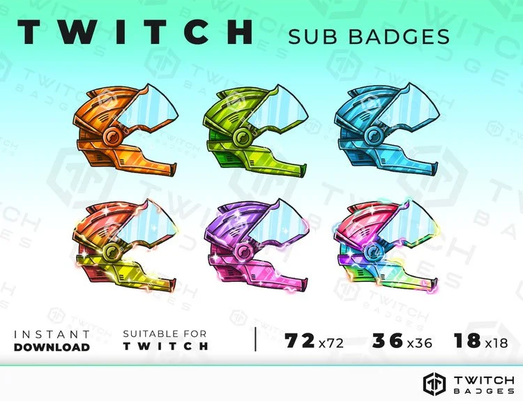 Racing Helmet Twitch sub badges