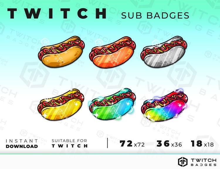 ArtStation - Twitch Sub Badges: Hot Dogs