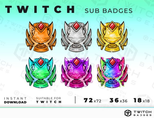 Crystal Cat Sub Badges | Twitch Sub Badges