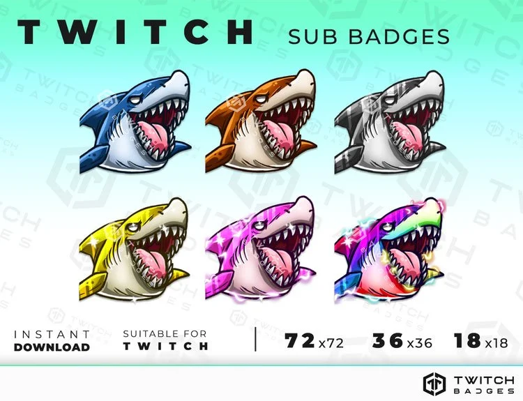 Shark Twitch sub badges