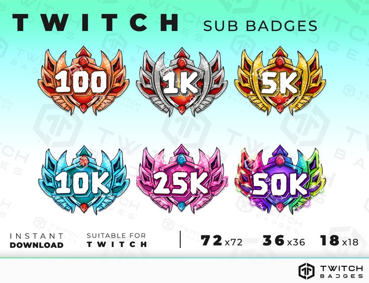 Twitch Sub Badges / Cheer Bit Badges Overwatch Ranks 