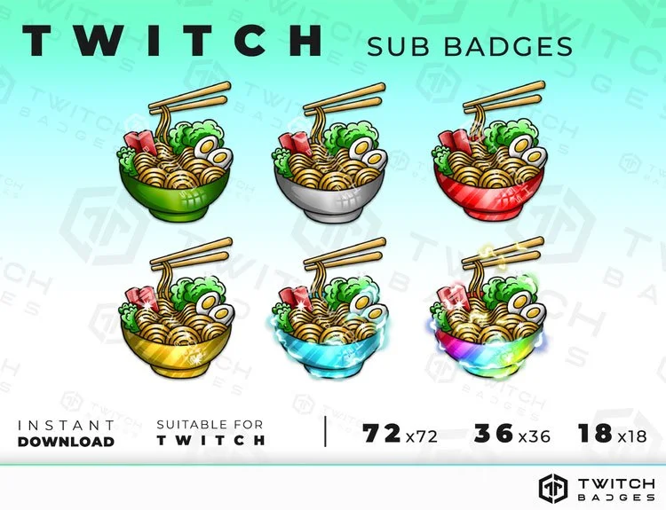 Noodles Twitch sub badges