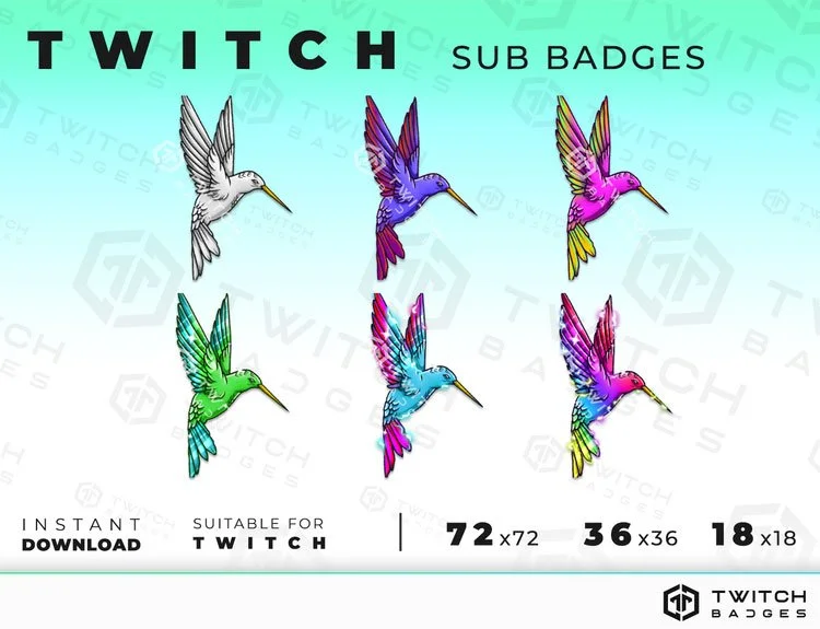 Hammingbird Twitch sub badges