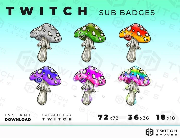 Mushrooms Twitch sub badges