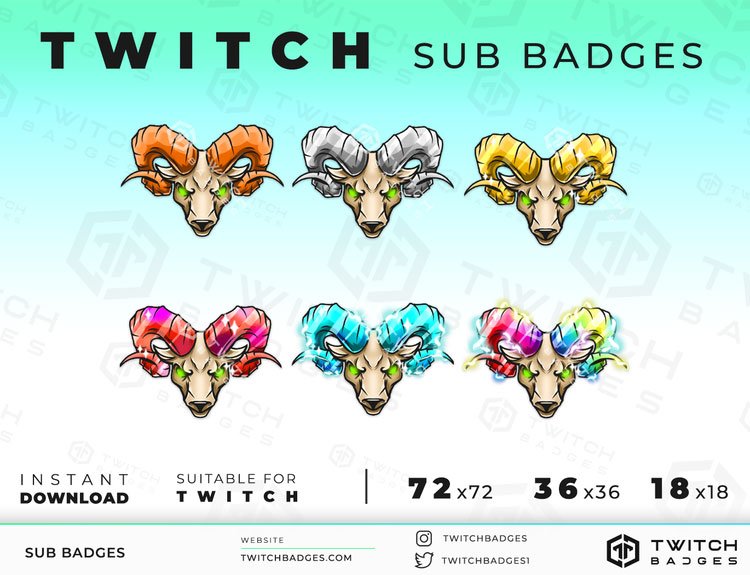 Goat Twitch sub badges