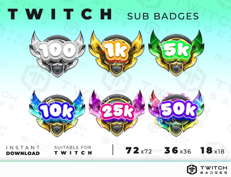Kitsune Mask Twitch Badges - Gaming Visuals