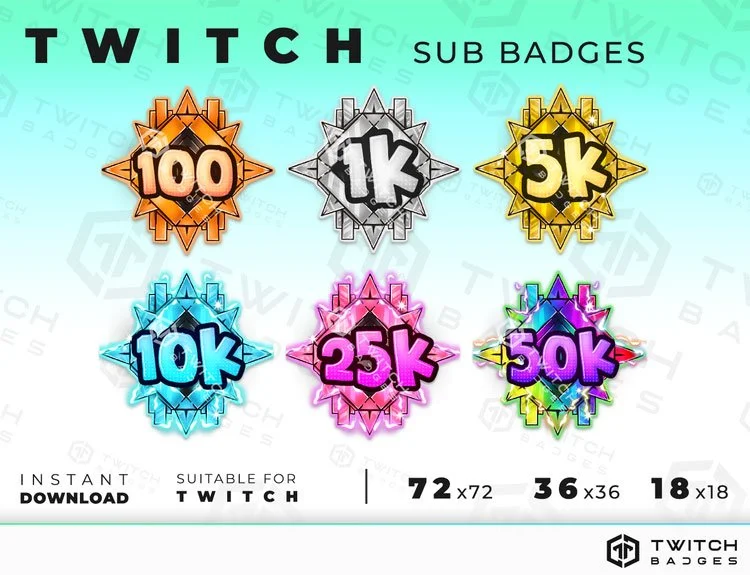 Rainbow ranks Twitch sub badges