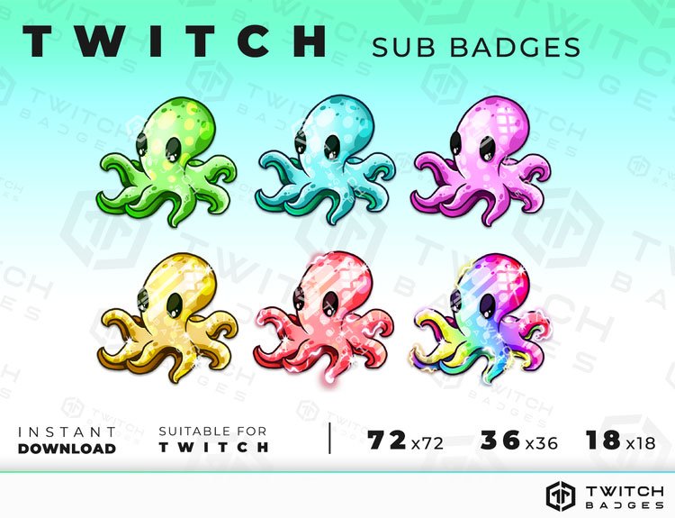 Custom Sub Badge Set Cute Bit Badges Twitch Emote Design 