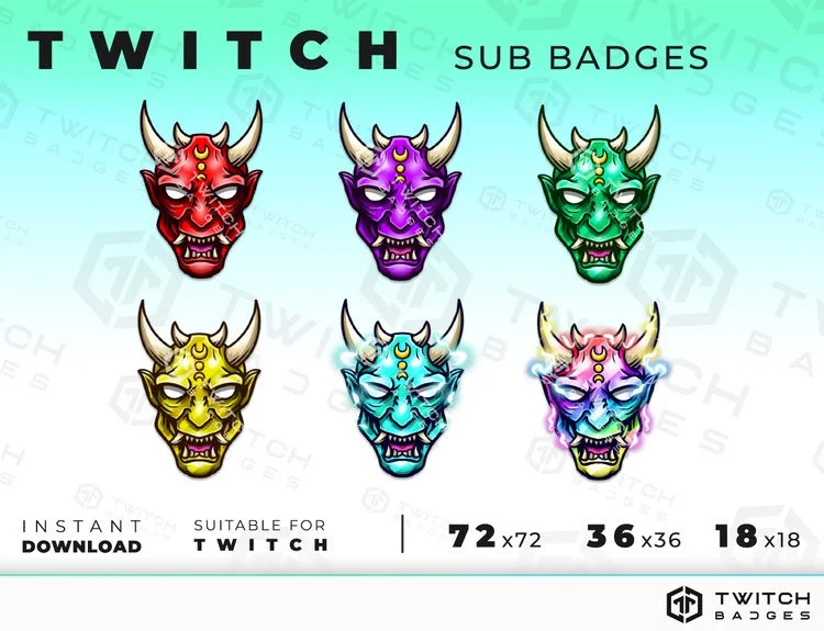 Oni Mask Twitch sub badges