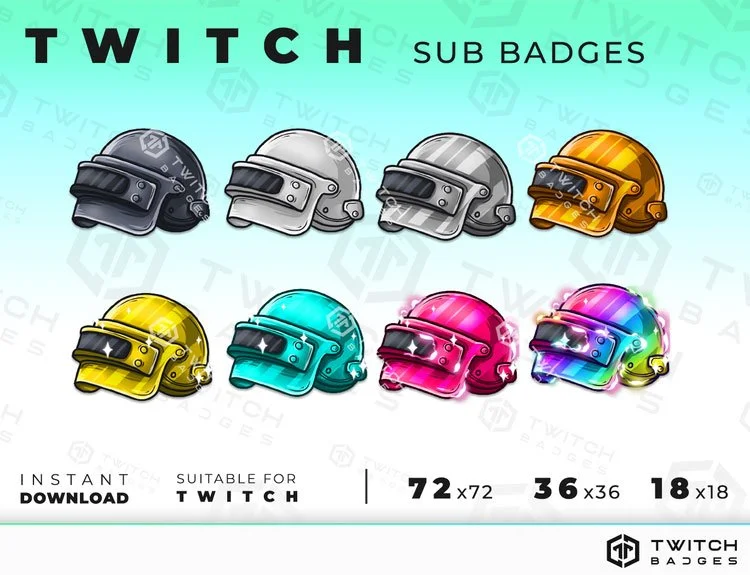 PubG Helmets  Twitch sub badges
