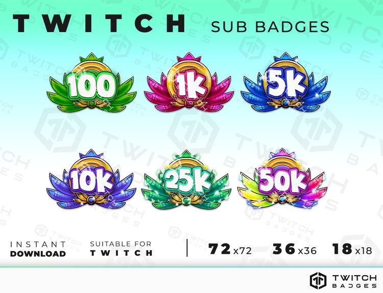 Twitch Sub Badges / Cheer Bit Badges Overwatch Ranks 