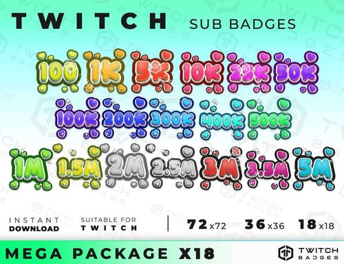 Twitch Sub Badges / Cheer Bit Badges Minecraft (Download Now) 