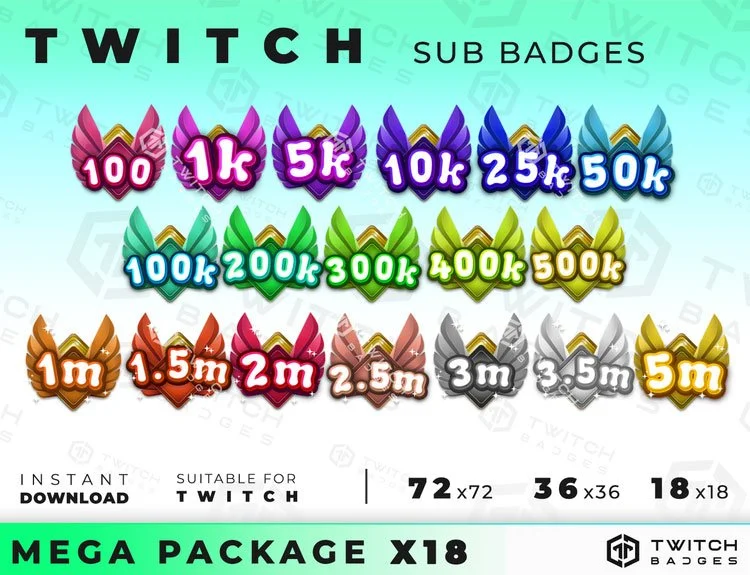Wings Twitch Bit Badges