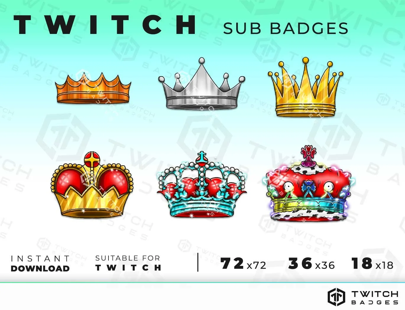 Royal Crowns Twitch sub badges