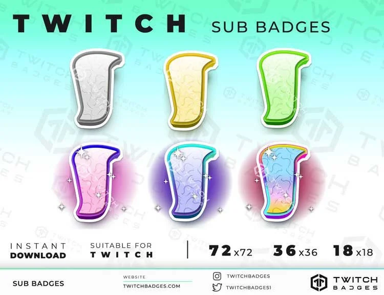Chibi Letter I Twitch sub badges