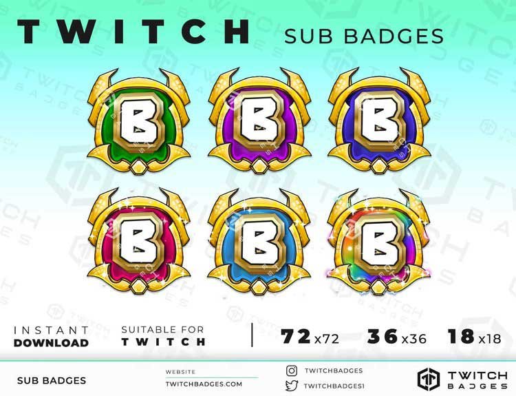 Royal Letter B Twitch Sub Badges