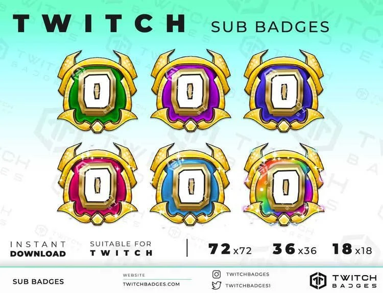 Royal Letter O Twitch Sub Badges