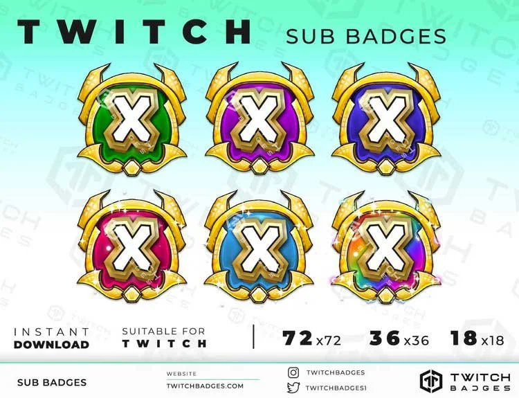 Royal Letter X Twitch Sub Badges